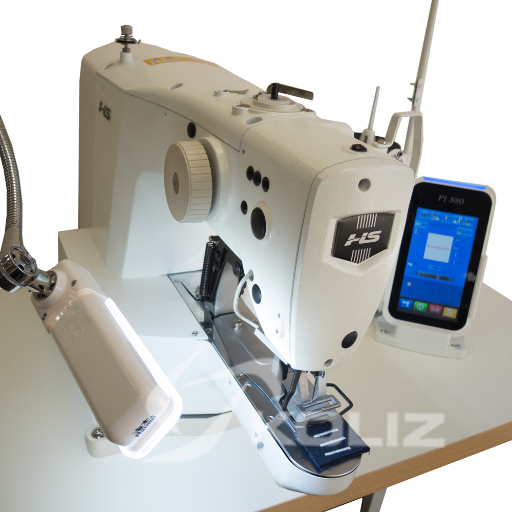 HLS-1900A
Elektroninė įtvirčių siuvimo mašina pilname komplekte