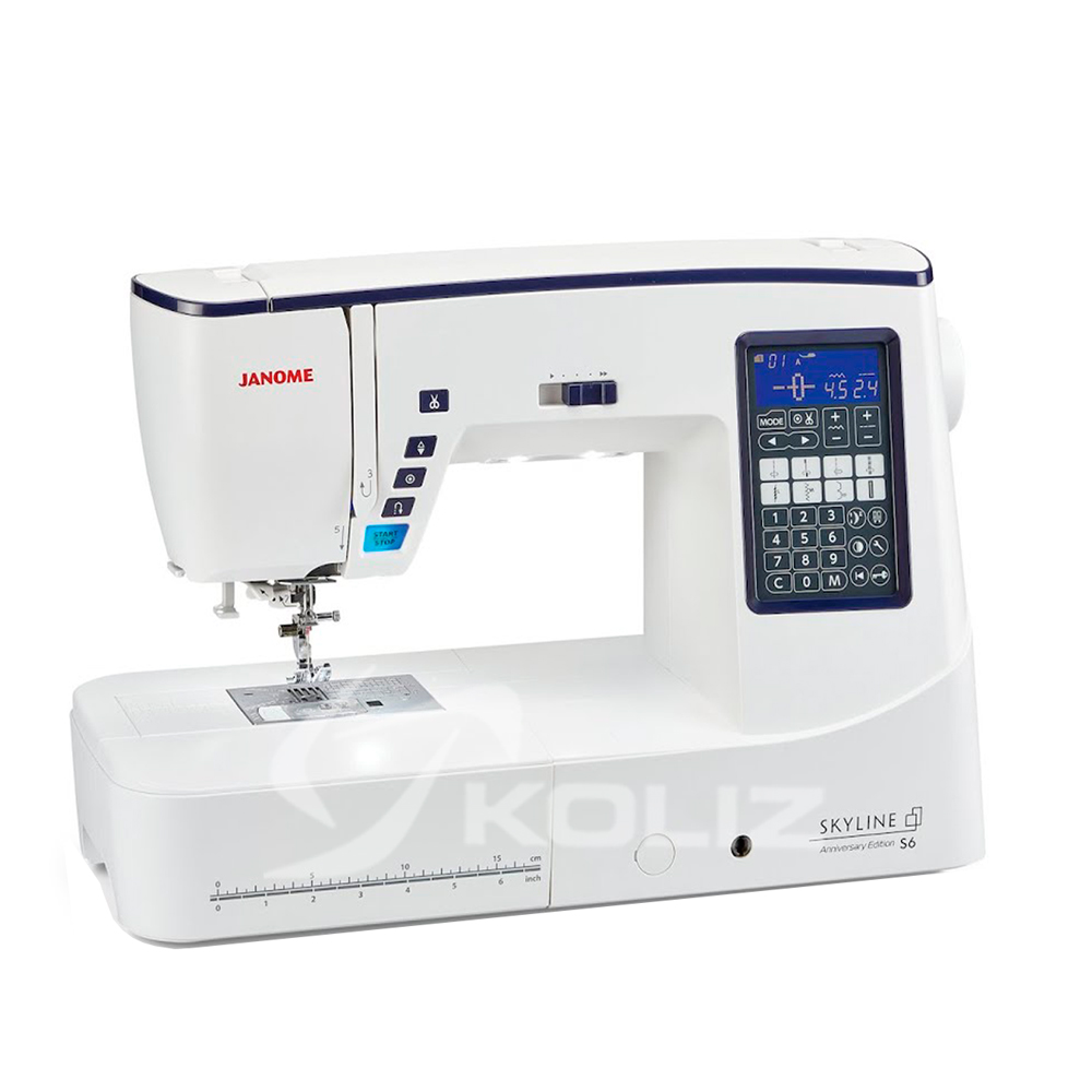 Janome Skyline S6 Anniversary Edition siuvimo mašina iš kairės pusės